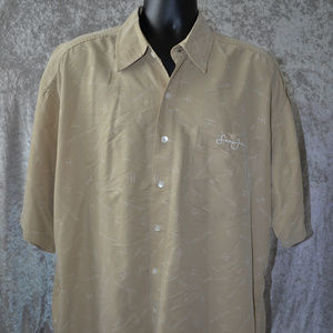 SEAN JOHN LOGO PATTERN CASUAL BUTTON FRONT SHIRT